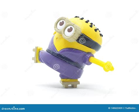 Yellow Banana Minion Toys Plastic Model from Despicable Me Movie in White Isolated Background ...