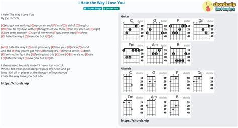 Chord: I Hate the Way I Love You - Joe Nichols - tab, song lyric, sheet ...