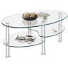 Black Glass Oval Coffee Table 3 Tier Tempered Top Metal Frame Modern Living Room | eBay