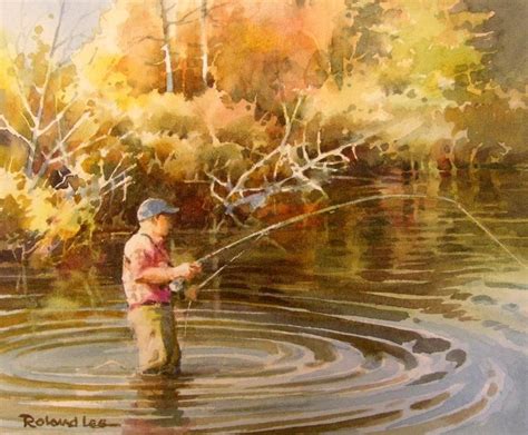 Fisherman | Painting, Fish art, Watercolor landscape