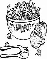 Salad Bowl Coloring Pages sketch template