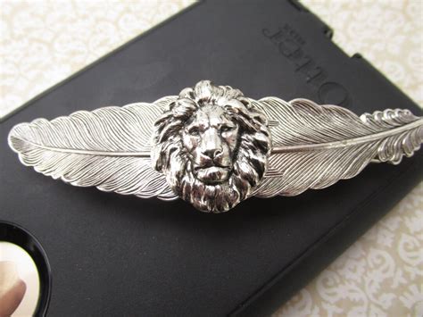 Lion Hair Clip Feather Hair Clips Silver Leo the Lion Vintage - Etsy