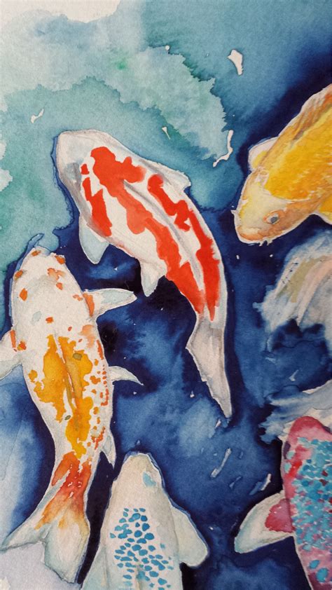 Koi Fish Painting Japanese Carp Painting Koi Fish Watercolor - Etsy Canada