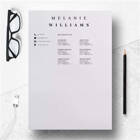 Resume Template Minimalist | CV Template Word - Melanie (240377 ...