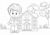 Kolorowanka Chłopiec Idzie Do Szkoły Za Darmo Wydrukowania I  sketch template