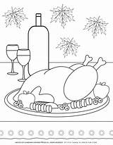 Thanksgiving Dinner  Coloring Page Planerium sketch template