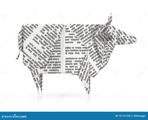 Cow. Paper Origami Toy. Handmade Product. Stock Vector - Illustration of mammal, bull: 137127593