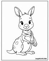 Cute Kangaroo Coloring Pages Free PDF Printables  Sunny sketch template