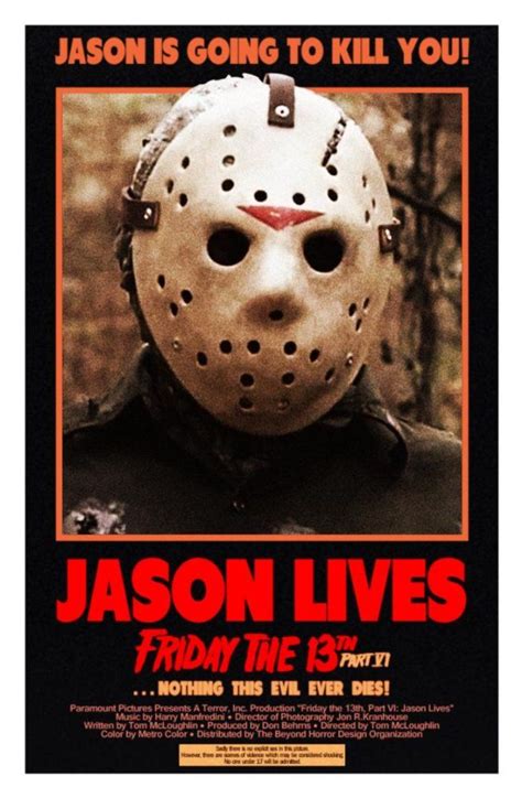 Jason Lives: Friday the 13th Part VI (1986) | Friday the 13th, Horror ...