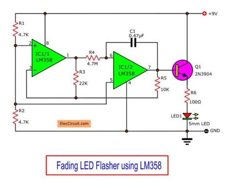 One LED flasher circuit