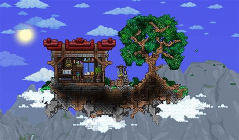 floating island home : Terraria | Terrarium decor, Terraria house ...