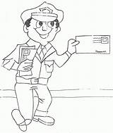 Mailman Coloring Page  Coloring Home sketch template