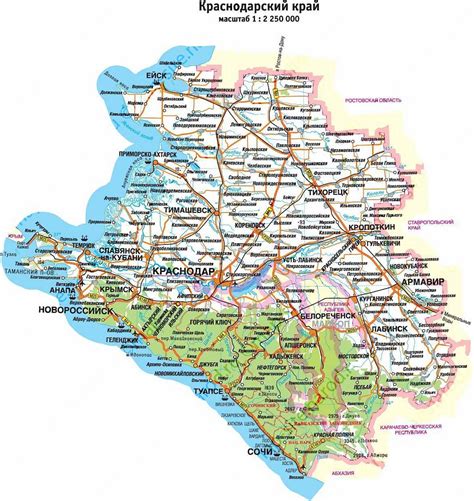 Map of Krasnodar Krai