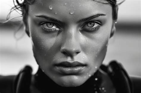 Premium AI Image | Young female professional Olympic swimmer woman front view close up water ...