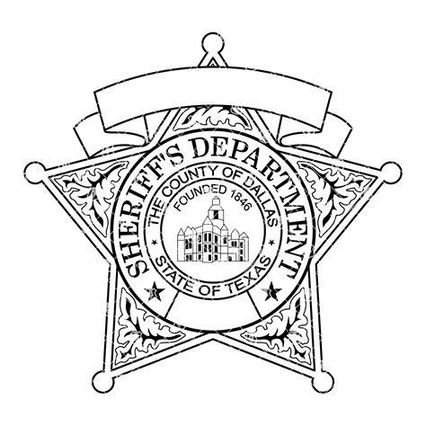 Dallas County Texas Sheriffs Department Badge SVG Image | Sheriff Office Deputy PNG Image ...