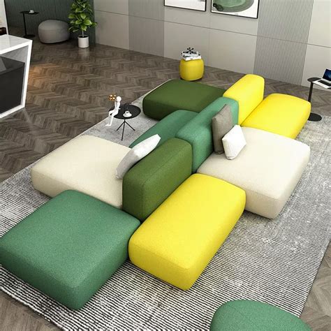 Modern Public Area Lounge Fabric Furniture Combination Reception Modular Sectional Office Sofa ...