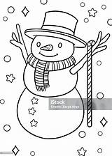 Snowman Top Hat Coloring Page sketch template