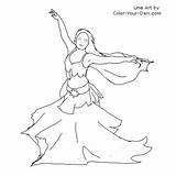 Belly Dancer Coloring Page 2 sketch template