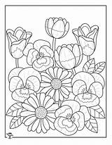 Flores Para La Primavera Colorear Imprimir E Dibujar  sketch template