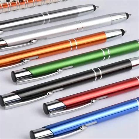 Classic Aluminum Ballpoint Pen Stylus Tip Soft Touch Metal Pen Shinny Barrels 2 In 1 Dual ...