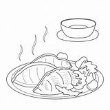 Food Plate Coloring Page sketch template