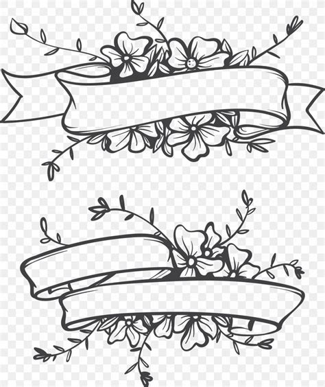 Euclidean Vector Flower Ribbon, PNG, 1825x2176px, Flower, Art, Black And White, Branch, Clip Art ...