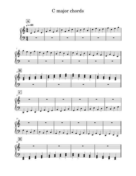 C major chords Sheet music for Piano (Solo) Easy | Musescore.com