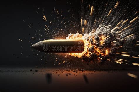 Flying Sparkling Bullet in Slow Motion Generative AI Stock Image ...