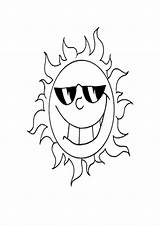 Coloring Pages  Sun Wearing Sunglasses Page sketch template