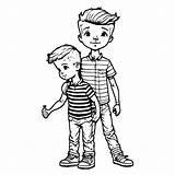 Two Brothers Coloring Pages sketch template