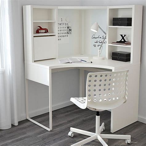 IKEA Micke Corner Workstation Corner Desk White | Beyaz ofis, Ikea fikirleri, Ev ofisi tasarımı