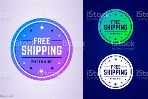 Free Shipping Label For A Fast Delivery Stock Illustration - Download Image Now - Free of Charge ...