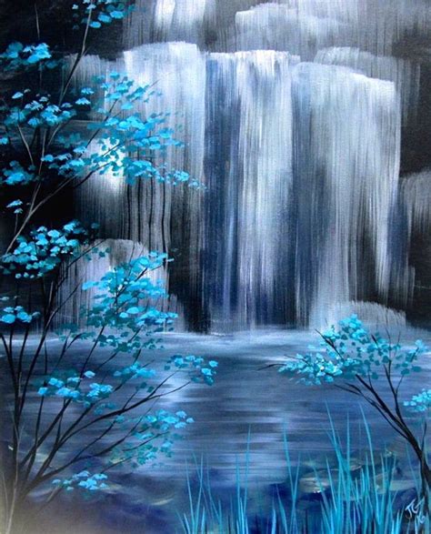 Pin by Jenny Senner on painting | Waterfall paintings, Landscape paintings, Landscape paintings ...