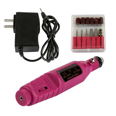 Nail File Drill Kit Electric Manicure Pedicure Acrylic Portable Salon Machine Pink - Walmart.com