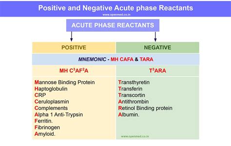 Positive and Negative Acute phase Reactants Mnemonic | Positive and negative, Mnemonics, Negativity