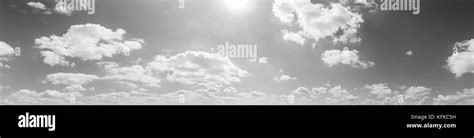The vast blue sky and clouds sky. blue sky background with tiny clouds. panorama black and white ...