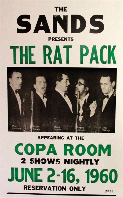 The Rat Pack at The Sands • Copa Room Poster | 1960 #ratpack #Sinatra # ...