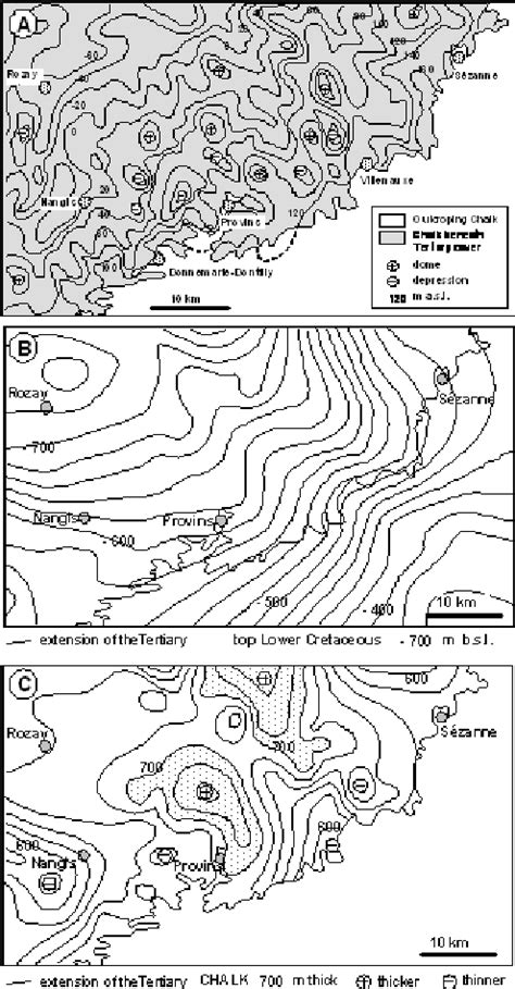 Structure of the chalk formation along the southeastern border of the ...