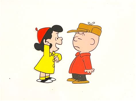 Original Peanuts Production Cel featuring Charlie Brown and Lucy van Pelt (1965 ...