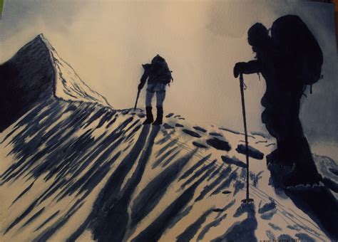 MOUNTAIN CLIMBERS WATERCOLOR | Aquarell, Bergsteigen