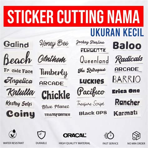 Sticker Cutting Nama Tulisan Bebas Custom Desain Logo Mobil Motor ...