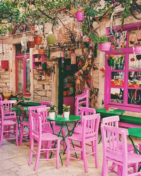 Travel | Outdoor cafe, Colorful cafe, Cafe decor