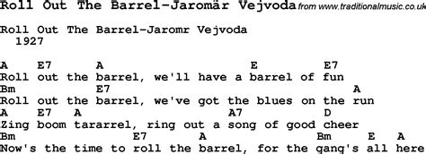 Summer Camp Song, Roll Out The Barrel-Jaromã­r Vejvoda, with lyrics and ...