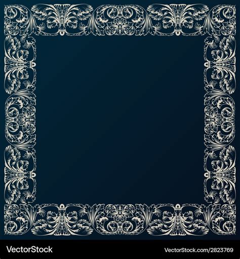 Vintage border frame decor baroque design Vector Image