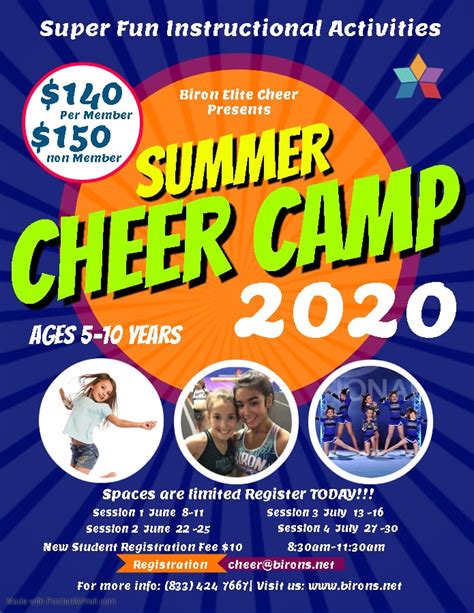 Summer Cheer Camp – Birons Youth Sports Center | Gymnastics, Cheer ...