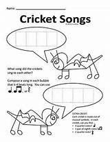 The Very Quiet Cricket  Music Composition/Coloring Page TPT sketch template
