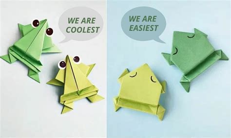 2 Ways of Making Jumping Origami Frog (Instructions + Video)