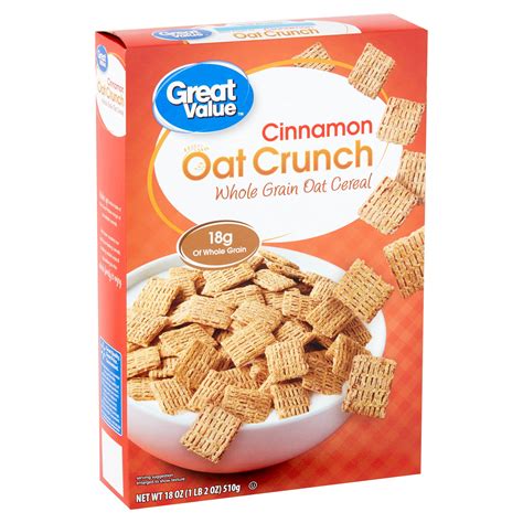 Great Value Cinnamon Oat Crunch Whole Grain Oat Cereal, 18 oz - Walmart ...