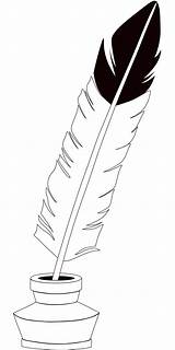Feather Quill Pen And Ink Pot coloring page  ColouringPages sketch template