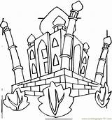 Coloring Pages Taj Mahal Architecture > Sightseeing  Free sketch template